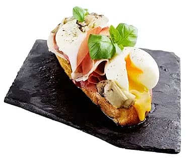 Ägg- och pestociabatta med mozzarella