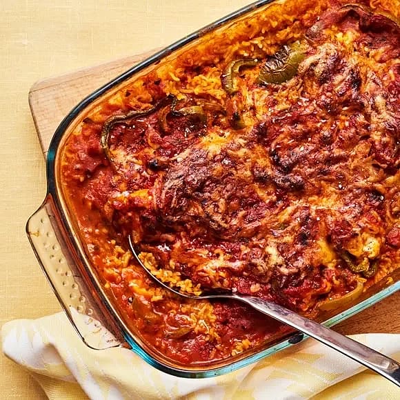 Allt i en form - kycklingfilé med tomatris