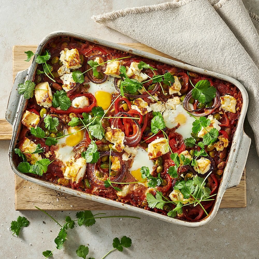 Allt i en form - Tomatbulgur med fetaost och koriander
