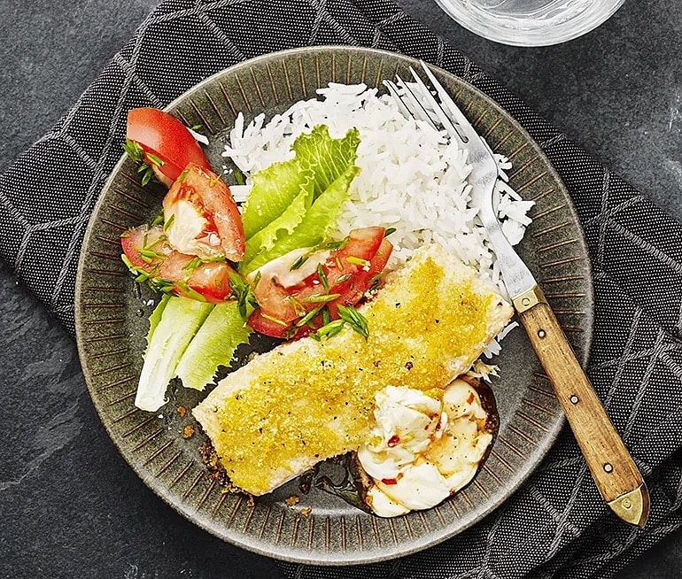 Apelsinbakad lax med sweet chilisås
