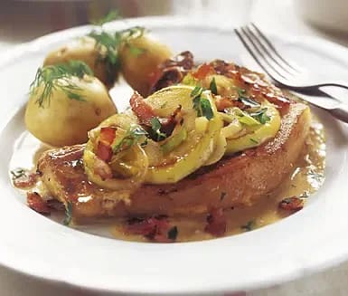 Äppelkotlett med baconkrisp