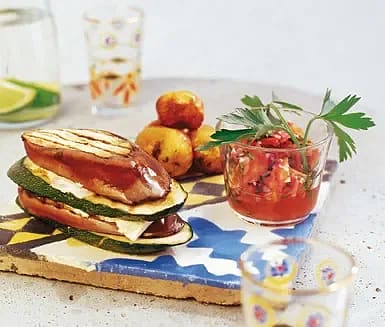 Aubergine- och zuccinibakelse