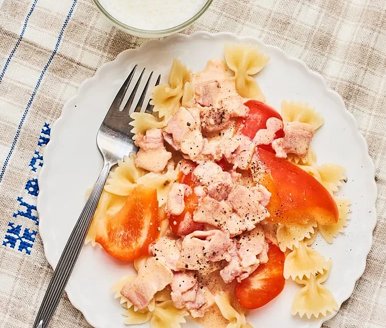 Baconpasta med paprika