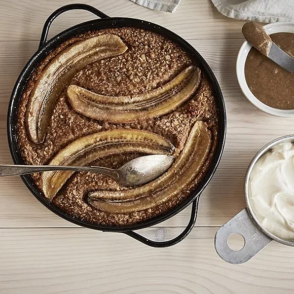 Bakad banangröt med tahinihonung