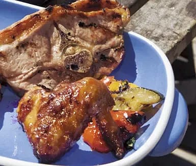 Barbecue på lamm och fågel