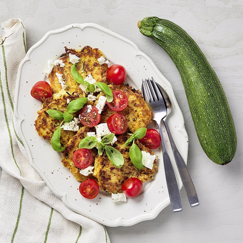 Biffar med zucchini och fetaost