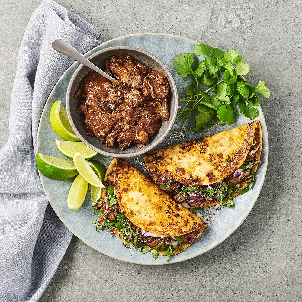 Birria tacos på högrev