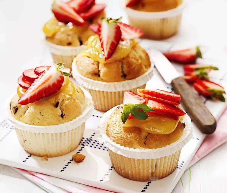 Blåbärsmuffins med lemoncurd