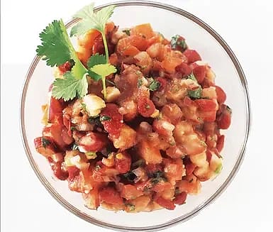 Bönsalsa med rödlök
