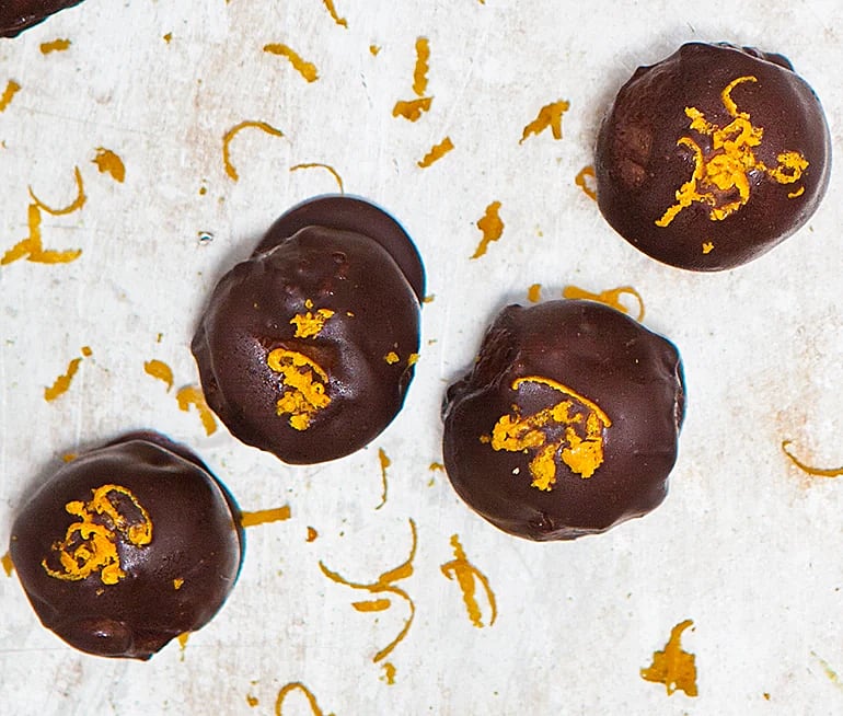 Böntryfflar med choklad och apelsin
