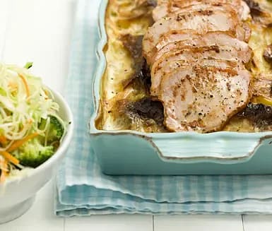Bräckt kassler med krämig potatisgratäng