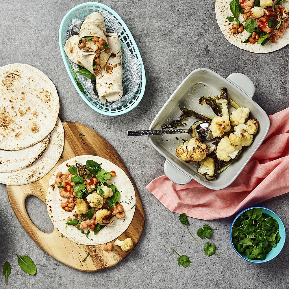 Burritos med vita bönor och indiska smaker