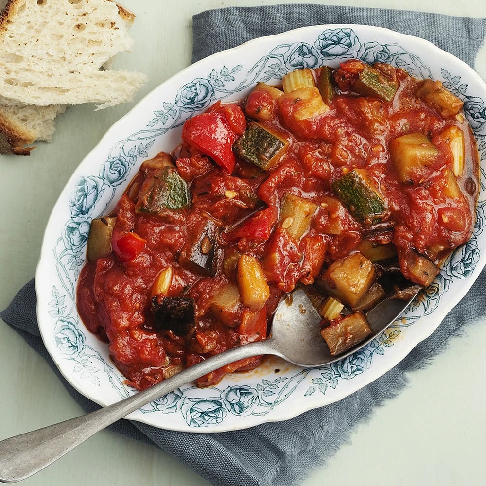 Caponata med aubergine och paprika