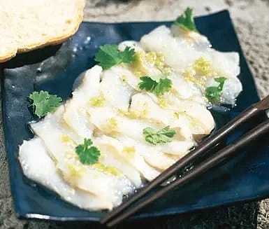 Carpaccio på hälleflundra