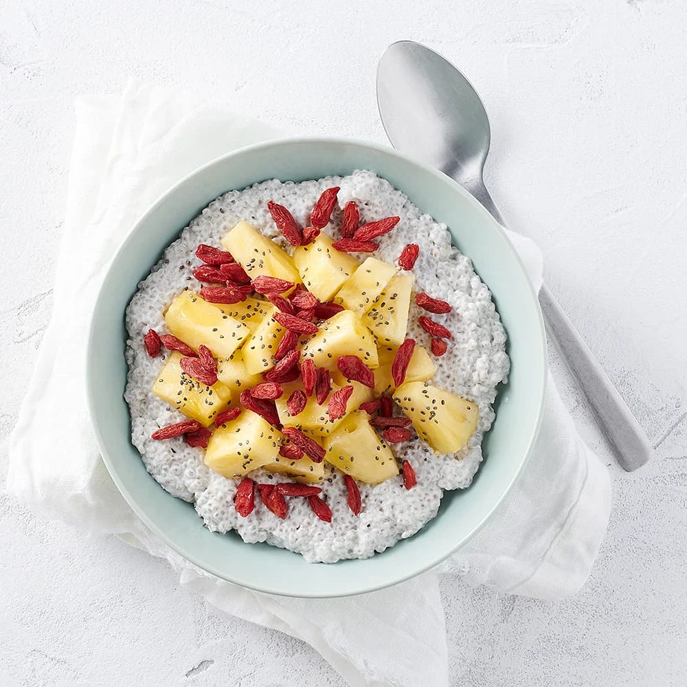 Chiabowl med kokosmjölk och ananas