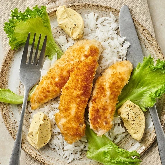 Chicken nuggets med currydipp