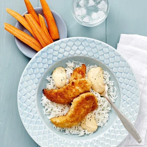 Chicken nuggets med sojamajo