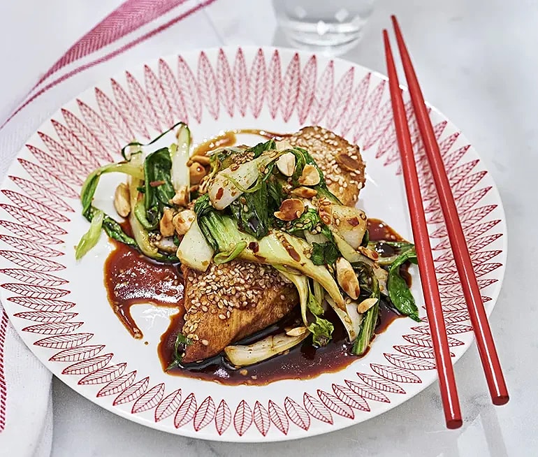 Chicken teriyaki med pak choi