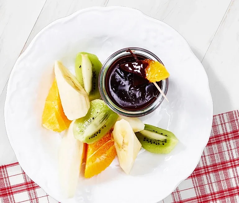 Chokladfondue med frukt