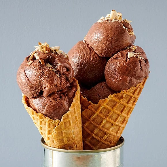 Chokladglass på kondenserad mjölk och kokos