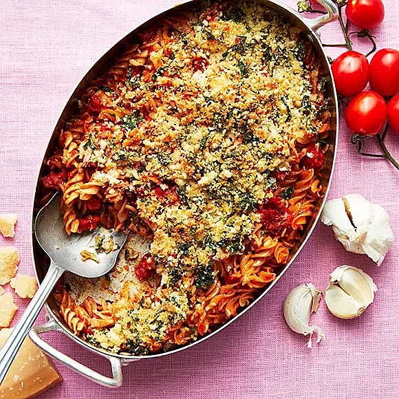 Chorizo bake med pankokrisp
