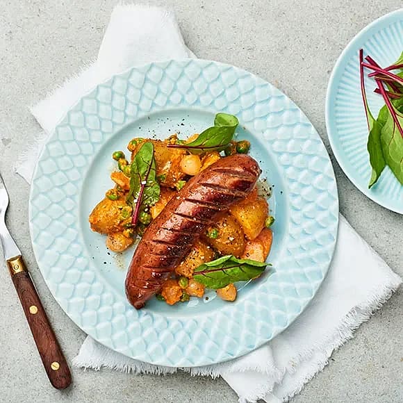 Chorizo med ljummen potatissallad