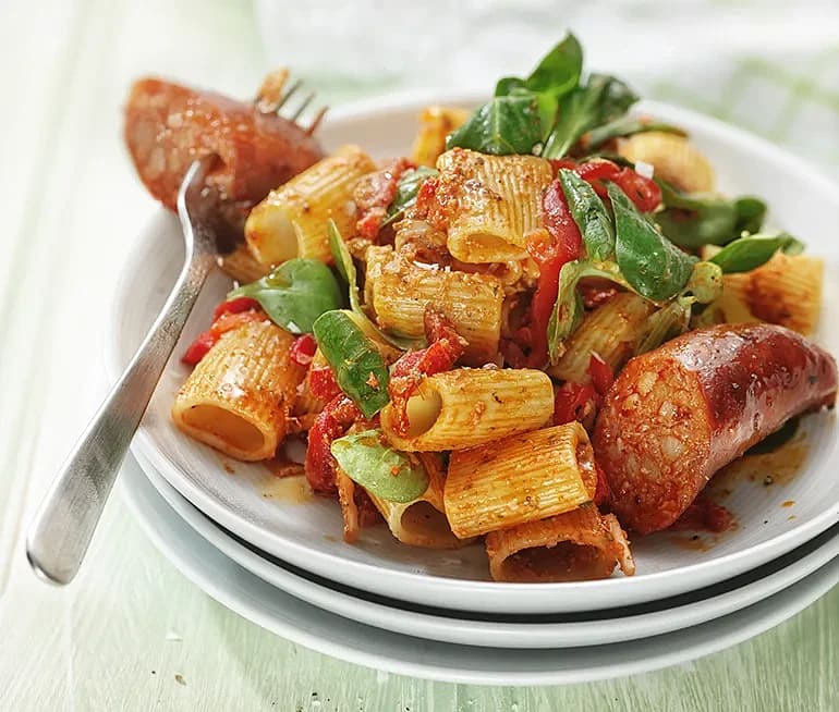 Chorizo med rostad paprikapasta