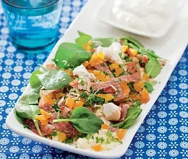 Couscous med kyckling och salami