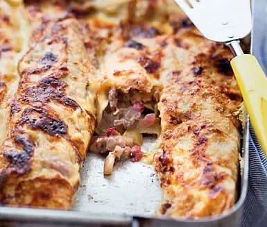 Crêpes med viltstuvning