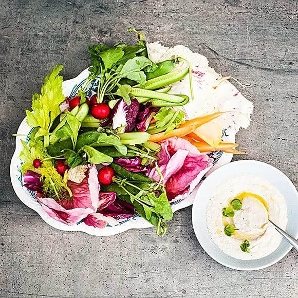 Crudité med sesamdipp