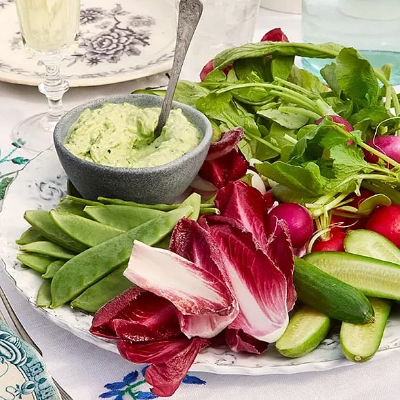 Cruditéer med örtfärskost