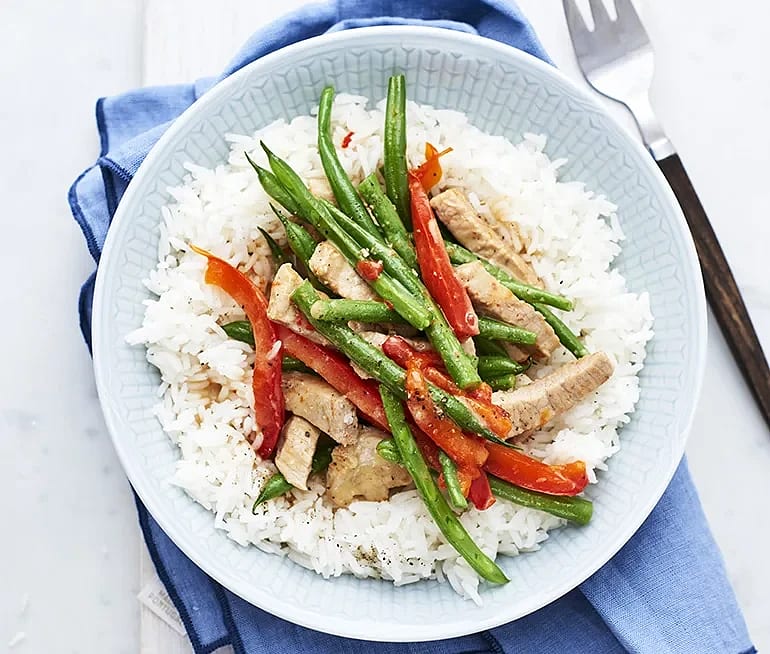Curry med paprika och bönor