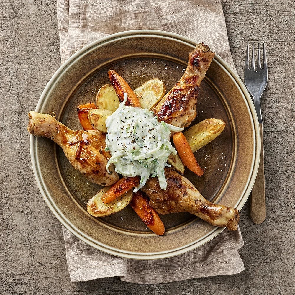 Drumsticks bbq och tzatziki