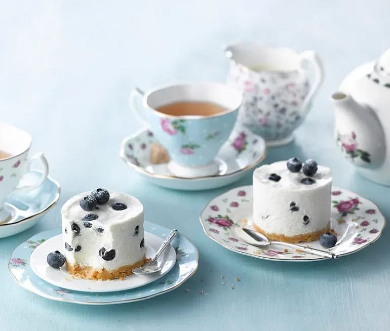 Earl Grey och blåbärs-cheesecake