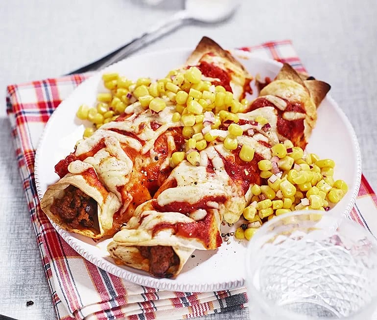 Enchiladas med majssallad