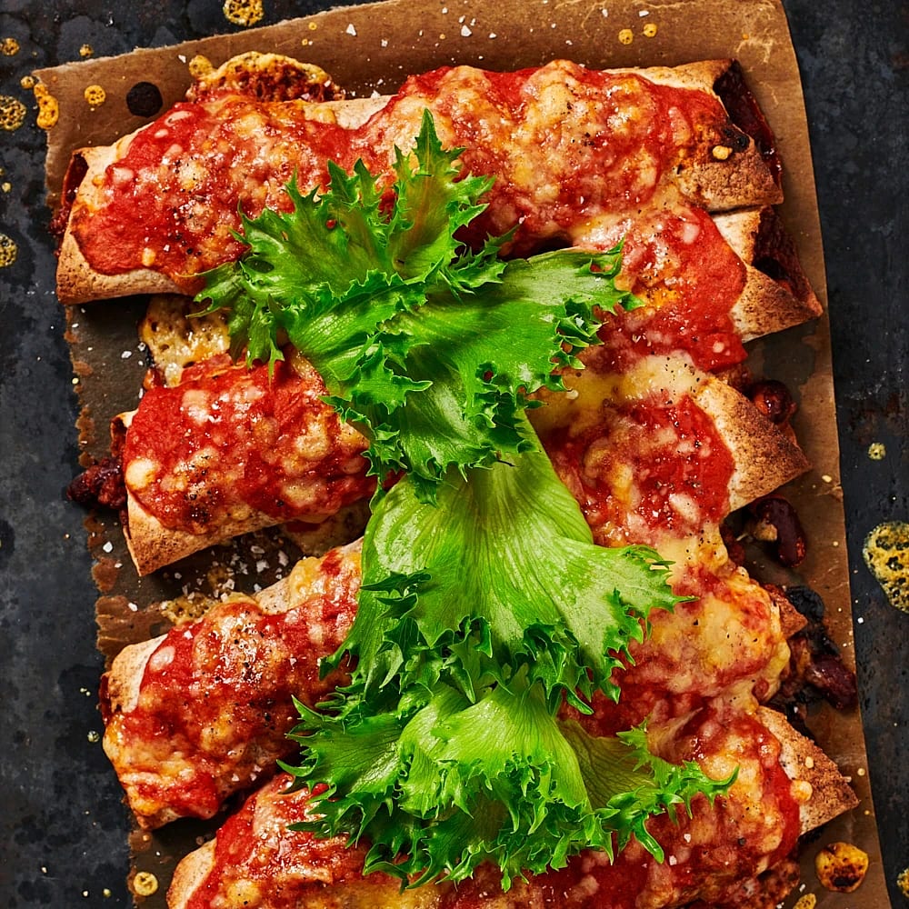 Enchiladas med rostad majsyoghurt