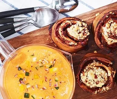 Enkel gazpacho med pizzabullar