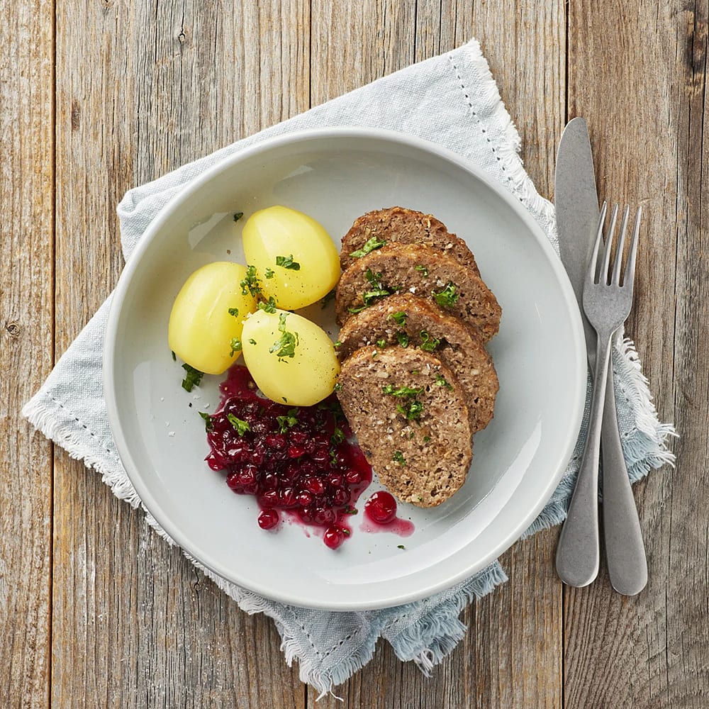 Enkel köttfärslimpa med löksoppa