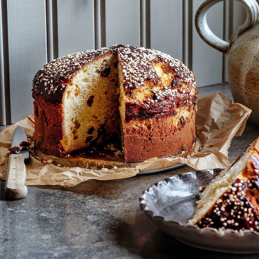 Enkel panettone – Fruktig briochekaka med choklad