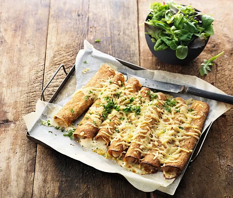 Enkla crêpes med skinkost