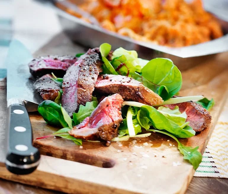 Entrecôte med söt potatiskross
