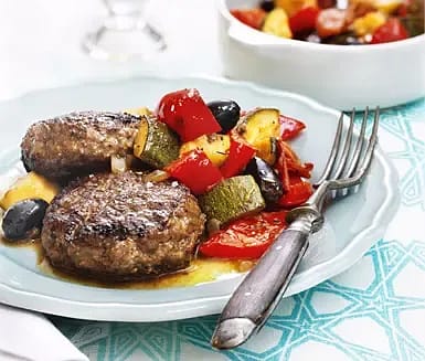 Färsbiffar med Caponata