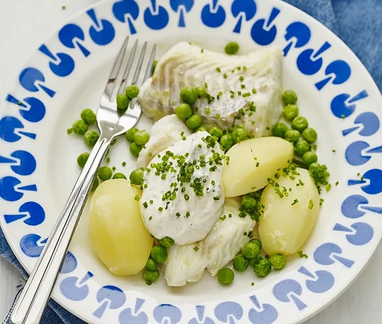 Fisk i ugn med kaviarsås