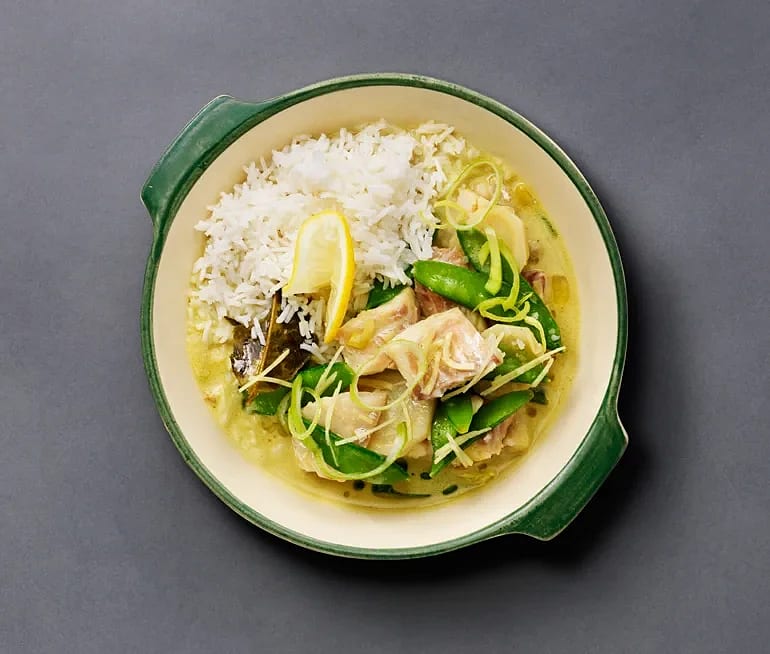 Fiskgryta på torsk med kokos och curry