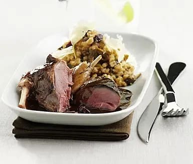Fjällripa med risotto på matvete