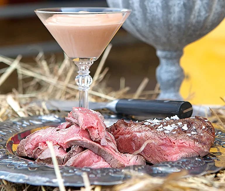 Flankstek med het paprikamajonnäs