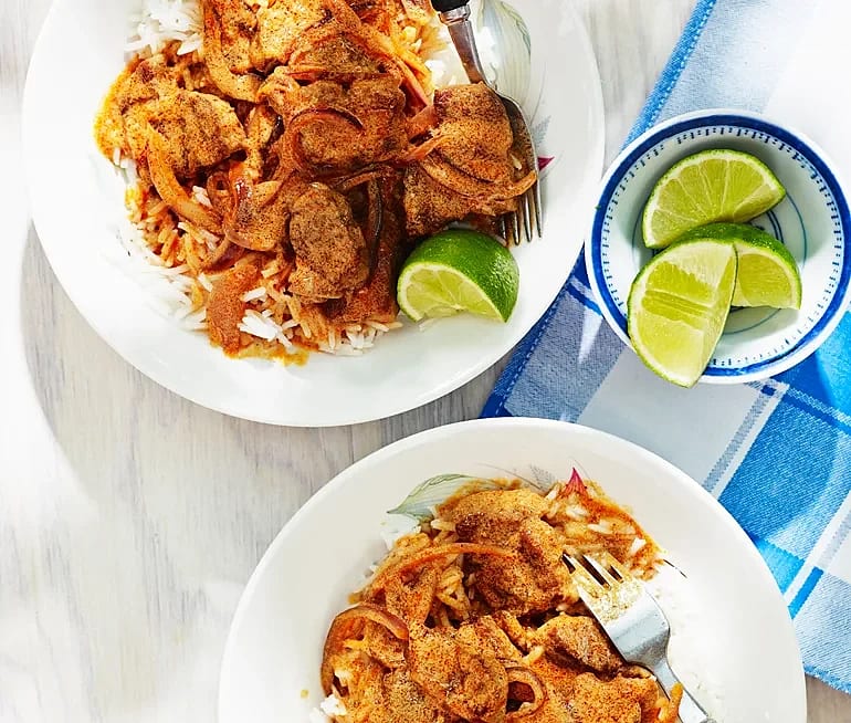 Fläskkarré Tandoori med ris