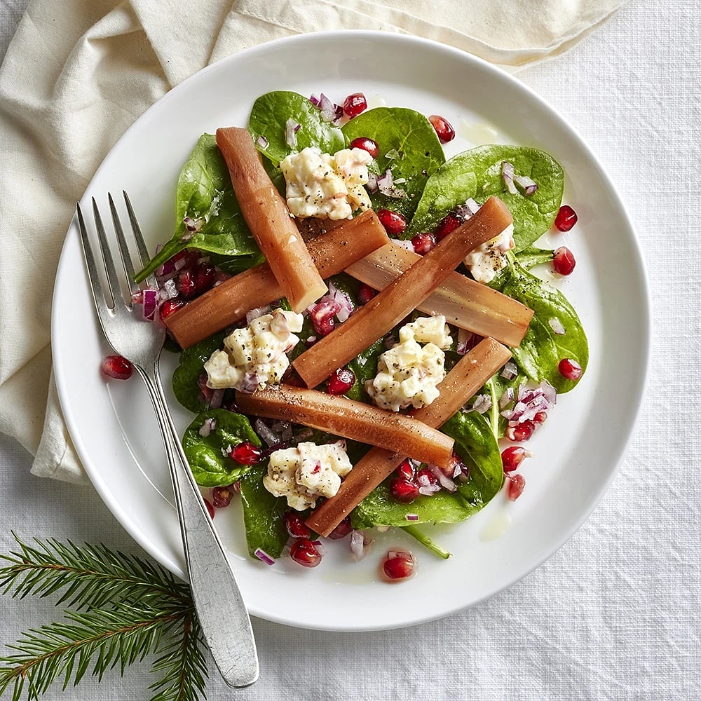 Glöggkokt svartrot med äppelsallad