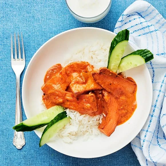 Gräddig Stroganoff med gurkstavar