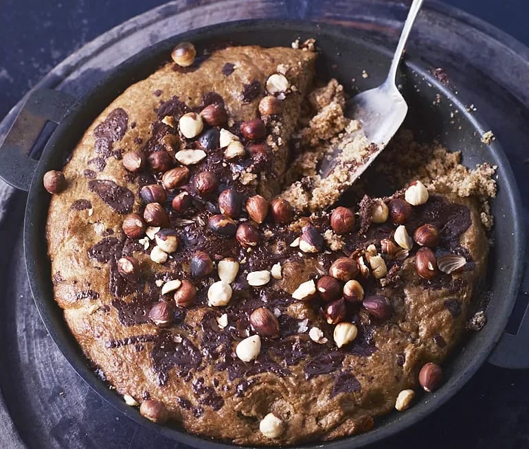 Grillad chokladkaka med nötter